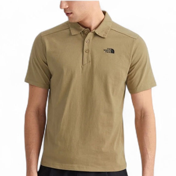 The North Face Men's Khaki Polo Shirt Short Sleeve Size Small - Picture 1 of 12